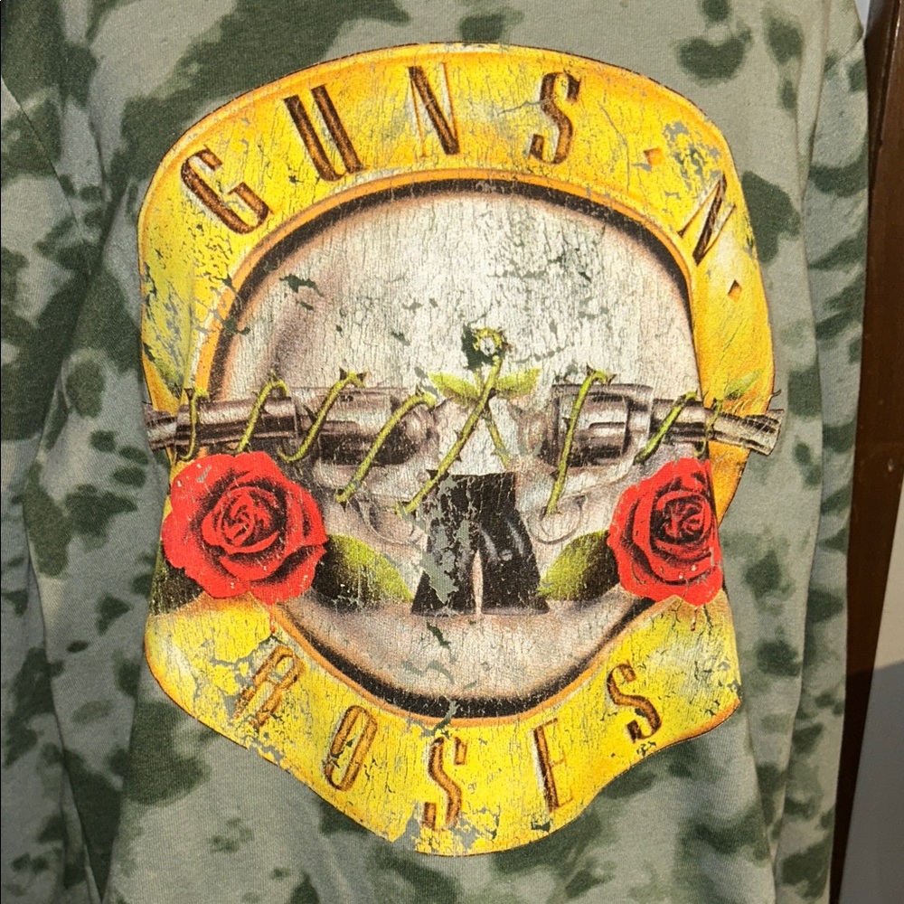 Green Guns N' Roses Green Tie Dye Juniors XL Sweatshirt